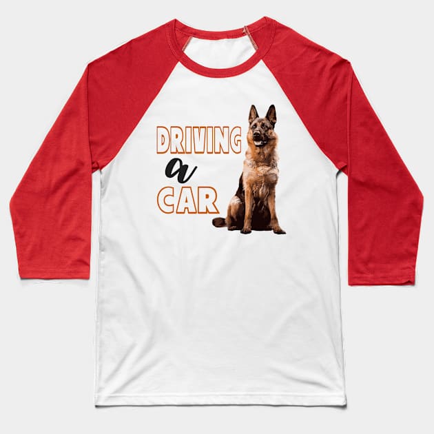 Dog Driving A Car Baseball T-Shirt by KidzyAtrt